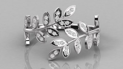 diamond ring Diamond Leaf Spiral Ring